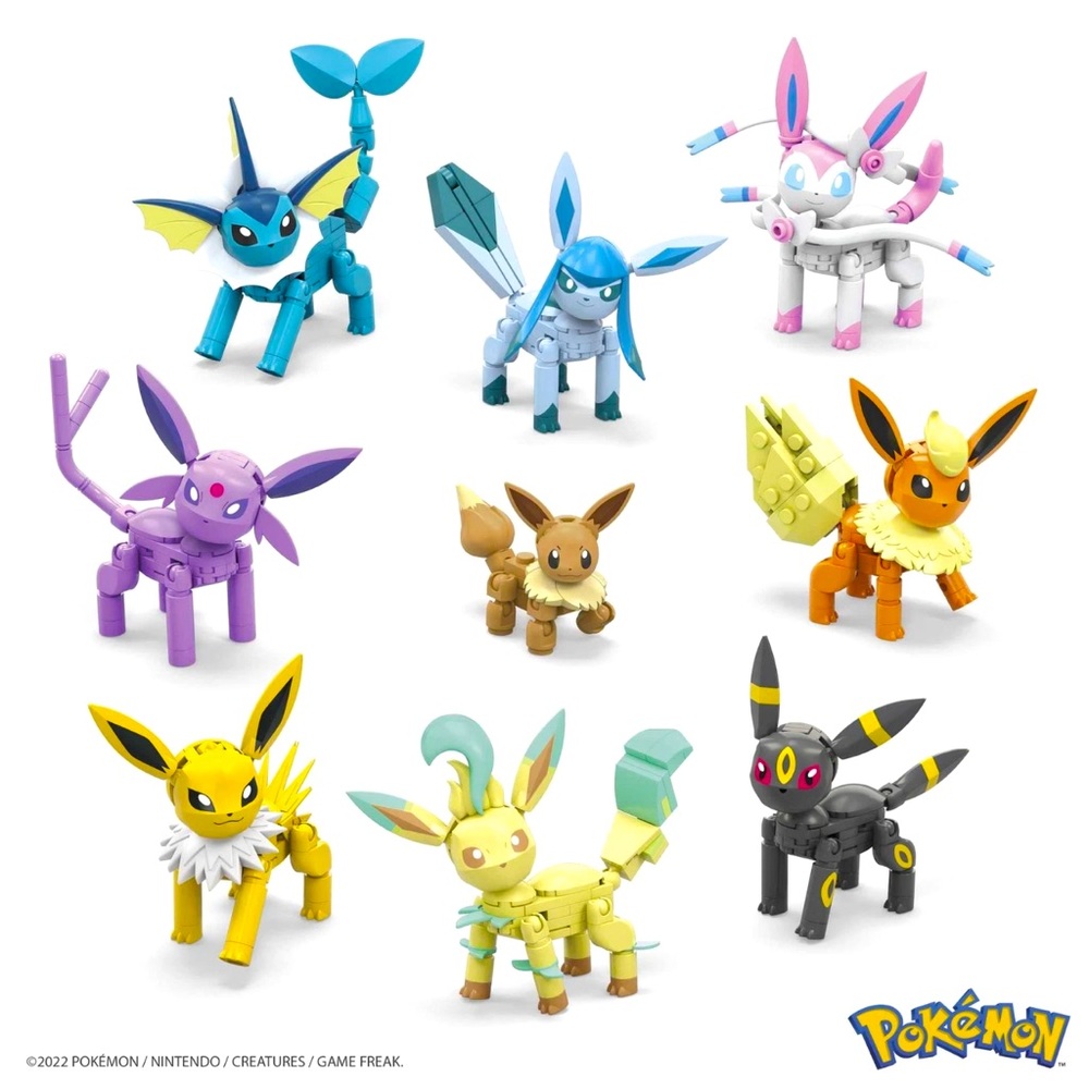Mega Pokemon Every Eevee Evolution! 9 Figure Building Set - 470 Pieces - Picture 2 of 11